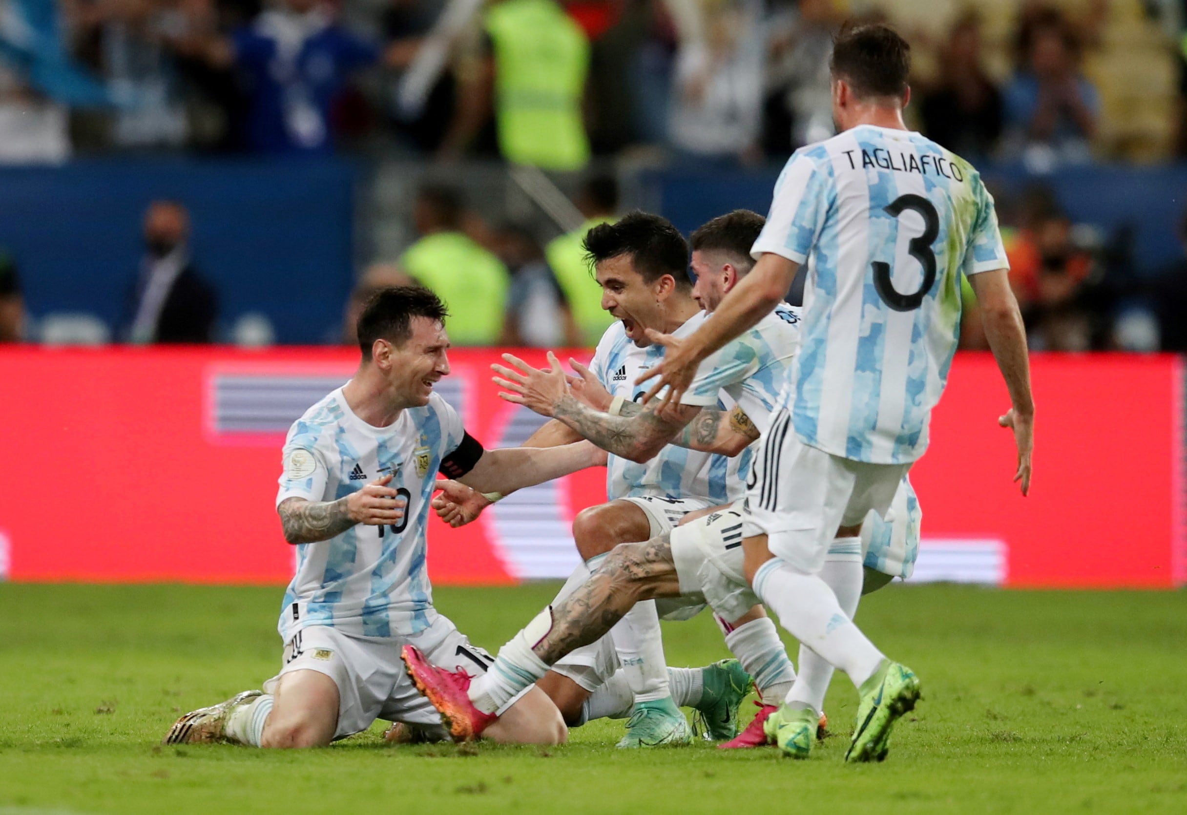 El llanto de Lionel Messi luego de ganar la Copa América. 