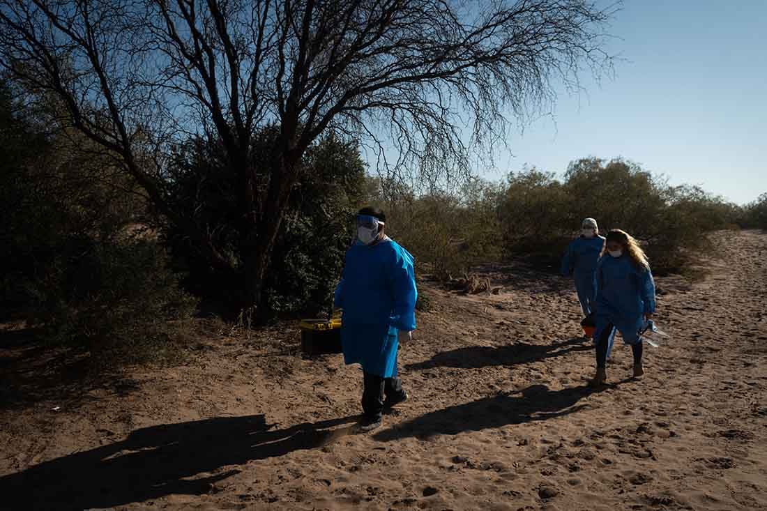 Operativo de vacunación contra el Covid-19 a la comunidad Huarpe del paraje de Asunción en el secano lavallino