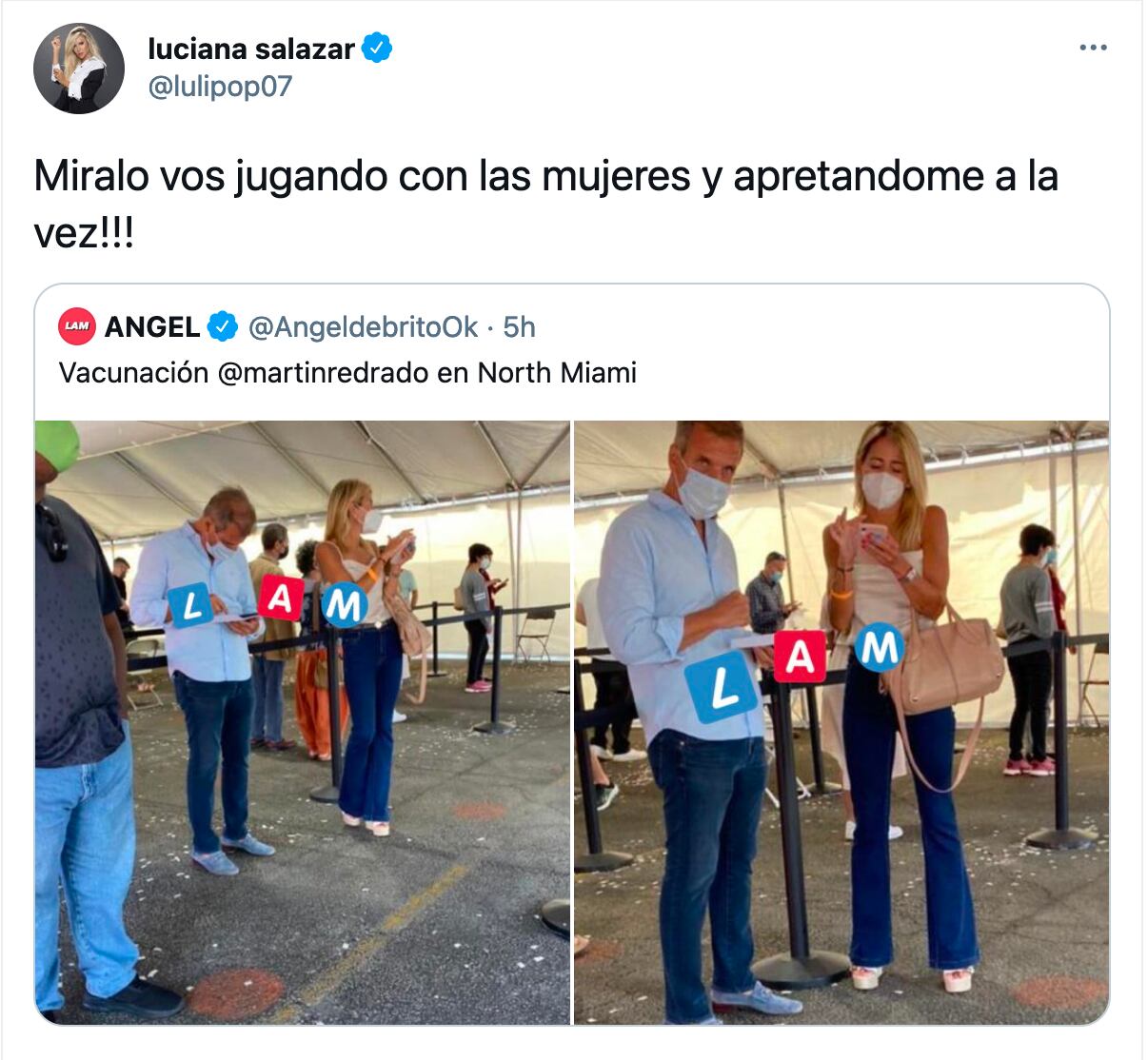 Luli Salazar estalló contra Martín Redrado al verlo en junto a otra mujer y compartió fuertes mensajes en sus redes.