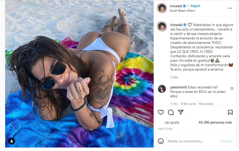 La morocha compartió en sus redes su radical cambio de look y emprendió viaje a  un nuevo destino: Miami. Foto de Instagram: @ivinadal