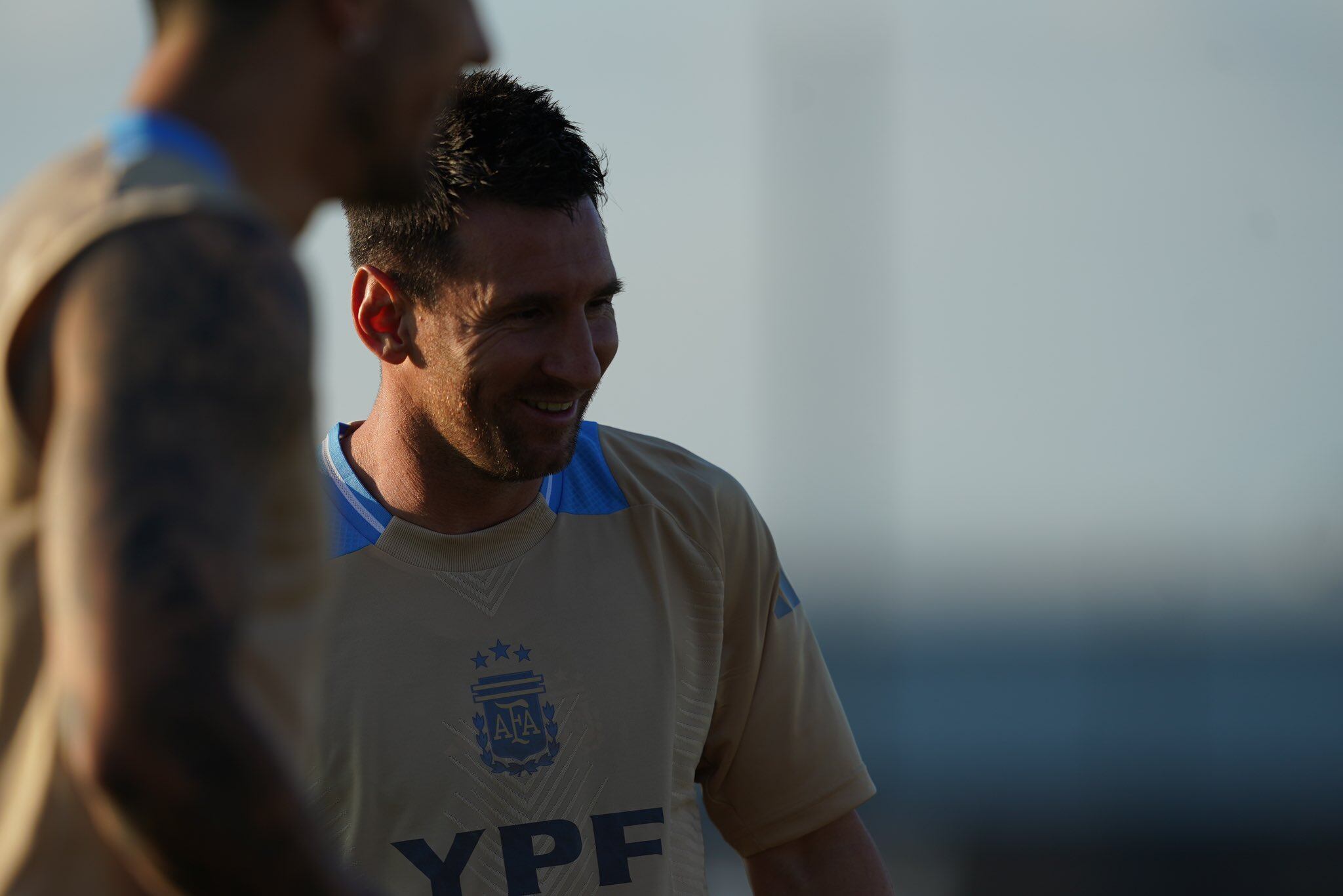 Lionel Messi en la práctica de la selección en Miami. (Prensa Argentina)