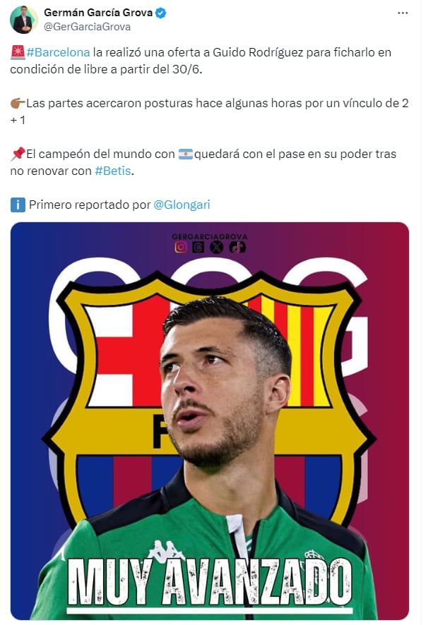 Guido Rodríguez, muy cerca de ser jugador del Barcelona FC