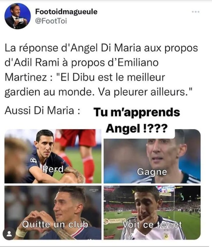 Adil Rami cargó contra Ángel Di María.