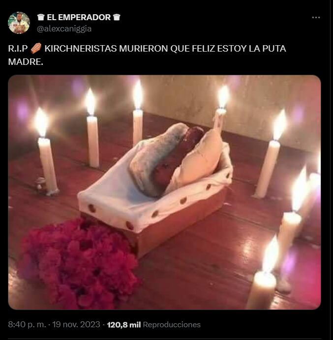 Alex Caniggia se pronunció a favor de Milei y en contra de las redes sociales