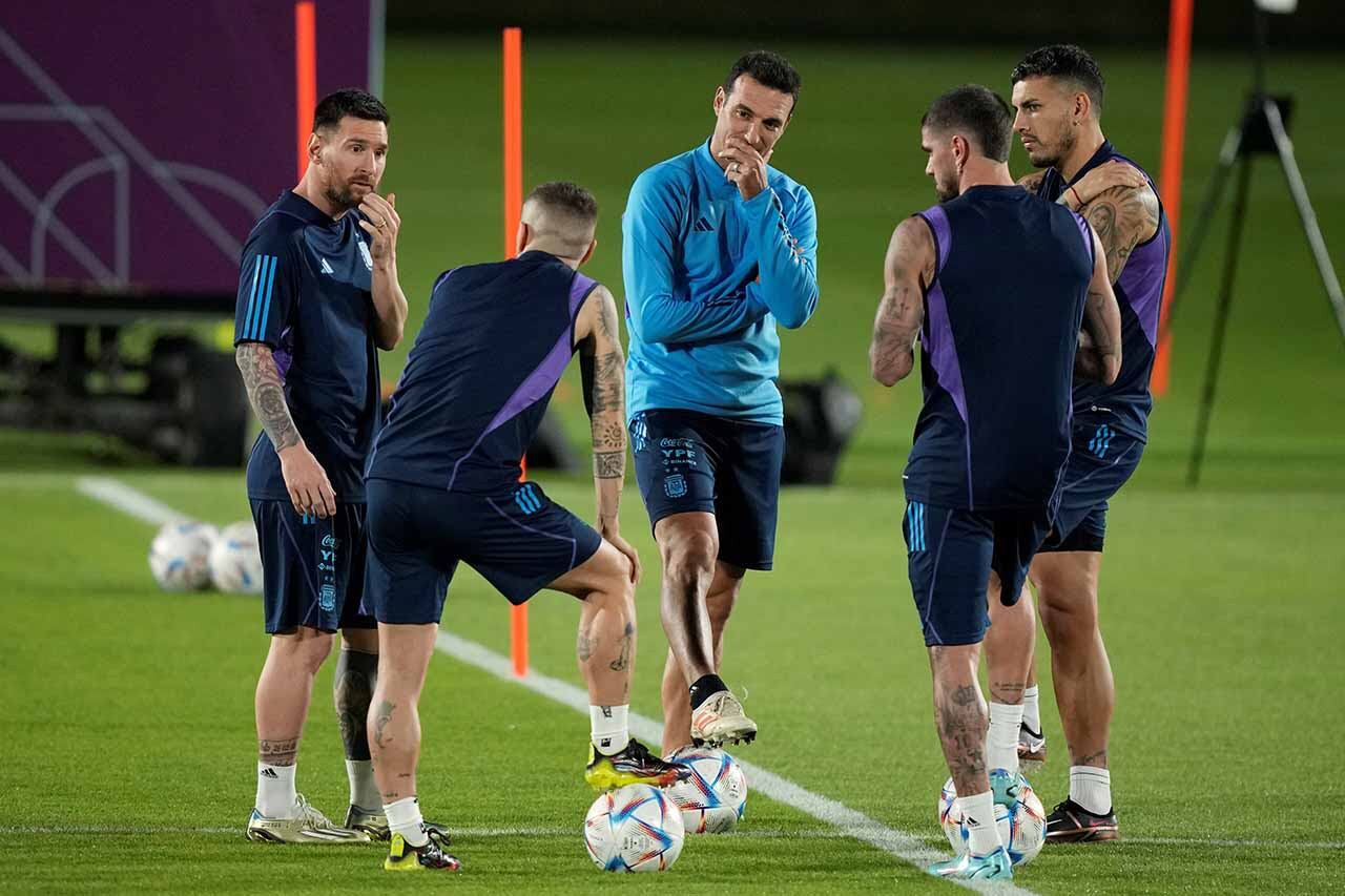 Entrenamiento de la selección Argentina en el Mundial de Qatar