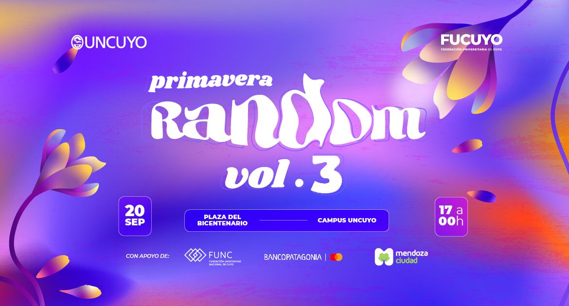 La Ciudad y la UNCuyo invitan al Festival Primavera Random Vol. 3