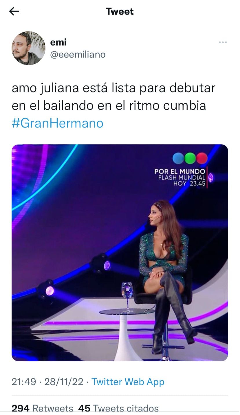 La belleza de Juliana de Gran Hermano, lo más comentado en Twitter.