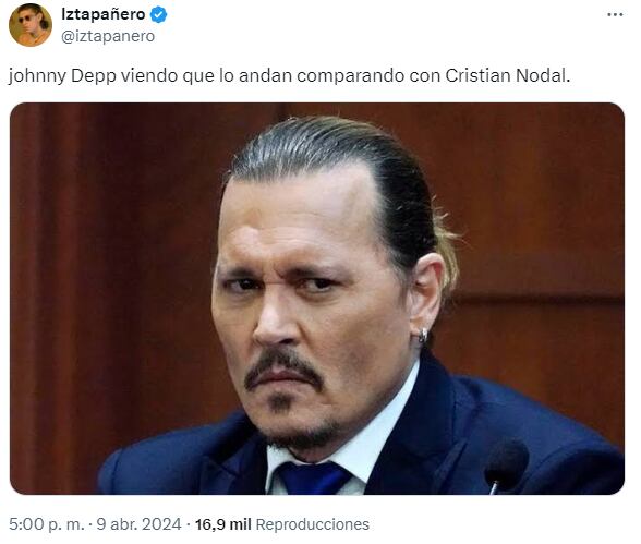 Compararon a Christian Nodal con Johnny Depp y estallaron los memes