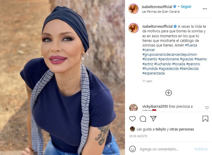 Isabel Torres, la actriz española se despidió en Instagram tras el avance del cáncer