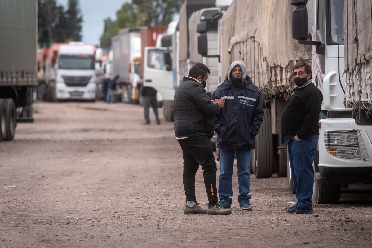 Hasta el jueves pasado se testeaba al azar y aleatoriamente a algunos camioneros que ingresaban a Chile por el Paso Cristo Redentor. Pero ahora se testea a todos, lo que genera impresionantes demoras. Foto: Ignacio Blanco / Los Andes