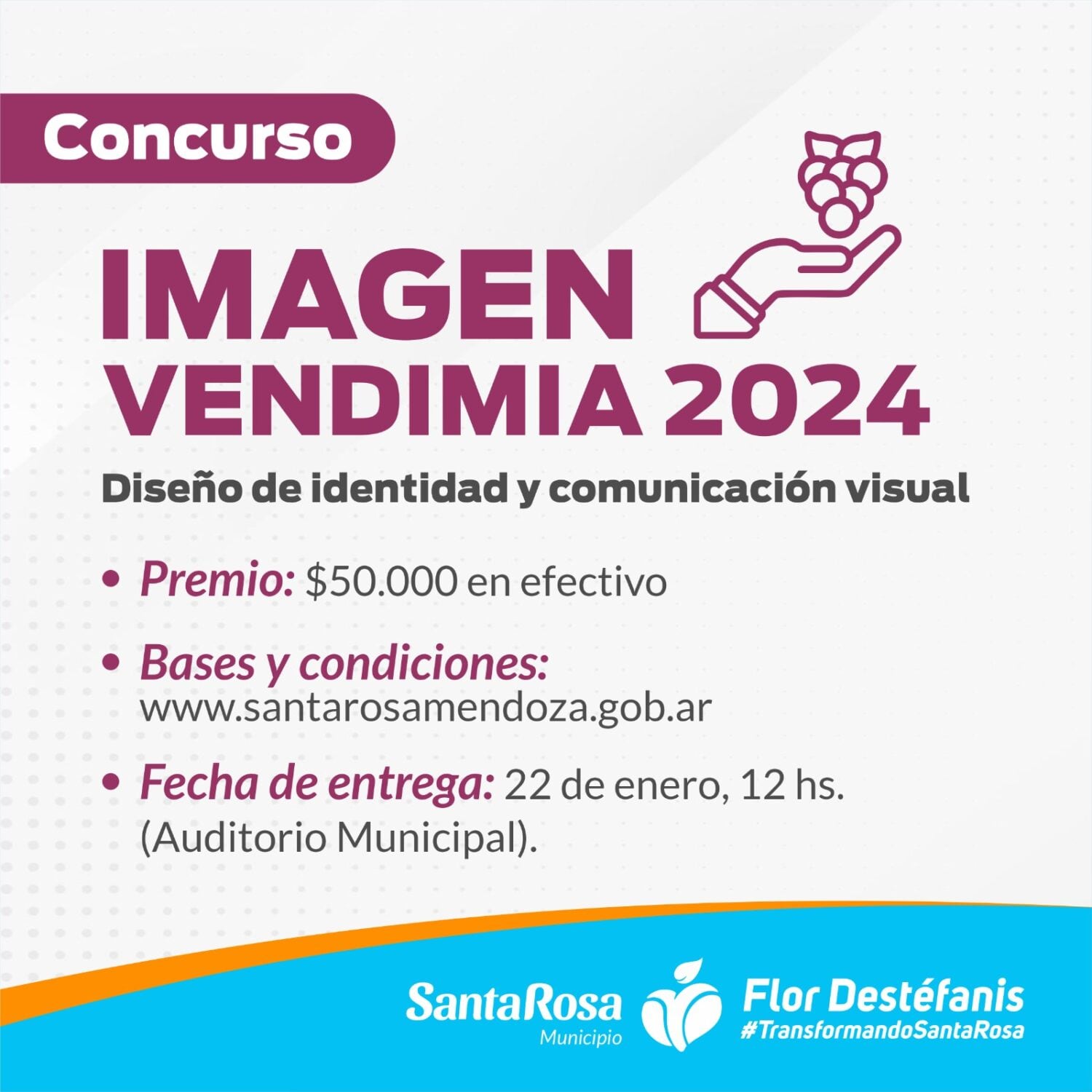 El concurso por la imagen de vendimia de Tupungato 2024 recibirá propuestas hasta fines de enero