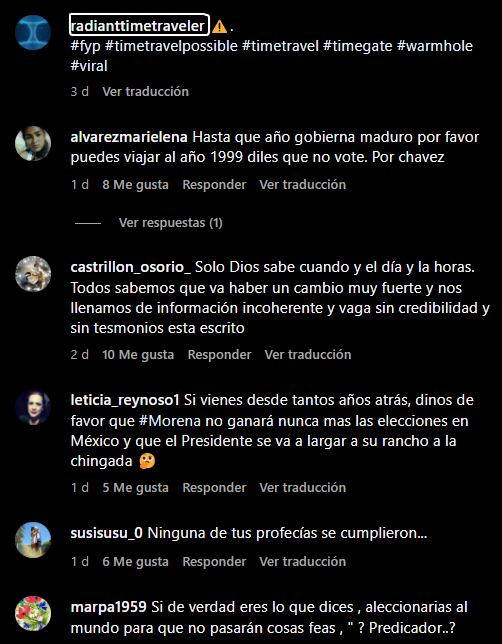 Los seguidores del "viajero del tiempo" lo criticaron en las redes sociales. Foto Captura: Instagram / @radianttimetraveler