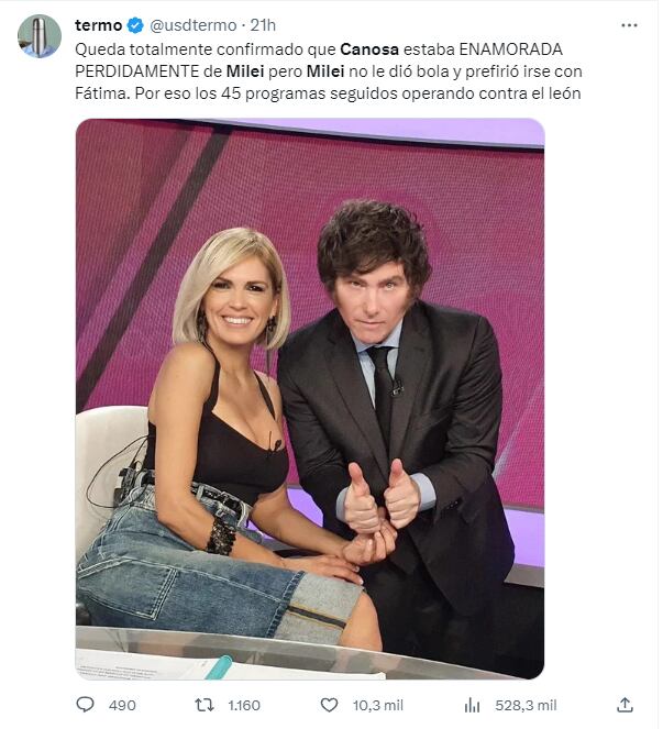 Los memes sobre Viviana Canosa y Javier Milei