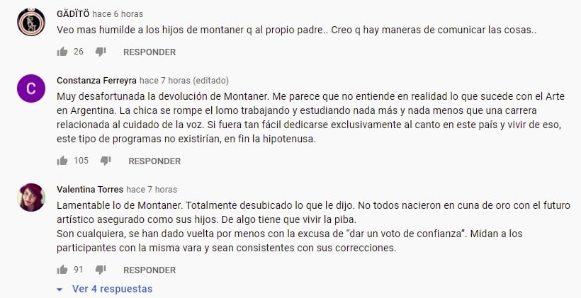 Críticas a Ricardo Montaner por su fuerte devolución a una participante de La Voz Argentina - 