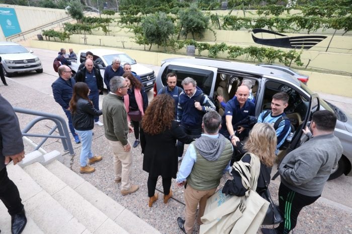 Autoridades de la FIFA visitaron las instalaciones del estadio Malvinas Argentinas. / Gentileza.