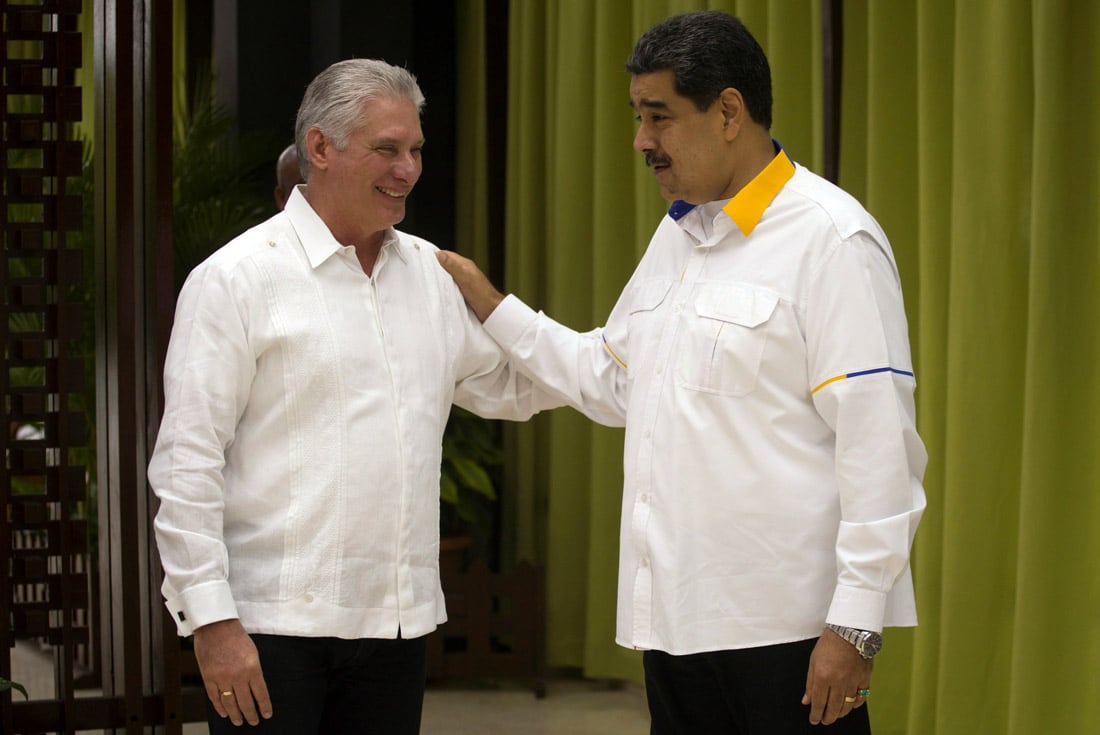 El presidente de Venezuela, Nicolás Maduro, y su par de Cuba, Miguel Díaz-Canel (Foto archivo)