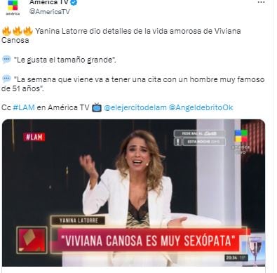 Yanina Latorre habló de la vida íntima de Viviana Canosa