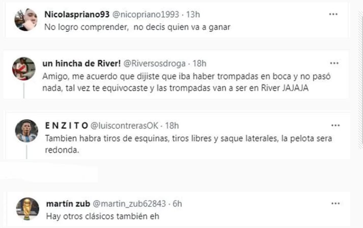 Los comentarios de los seguidores del astrólogo de River