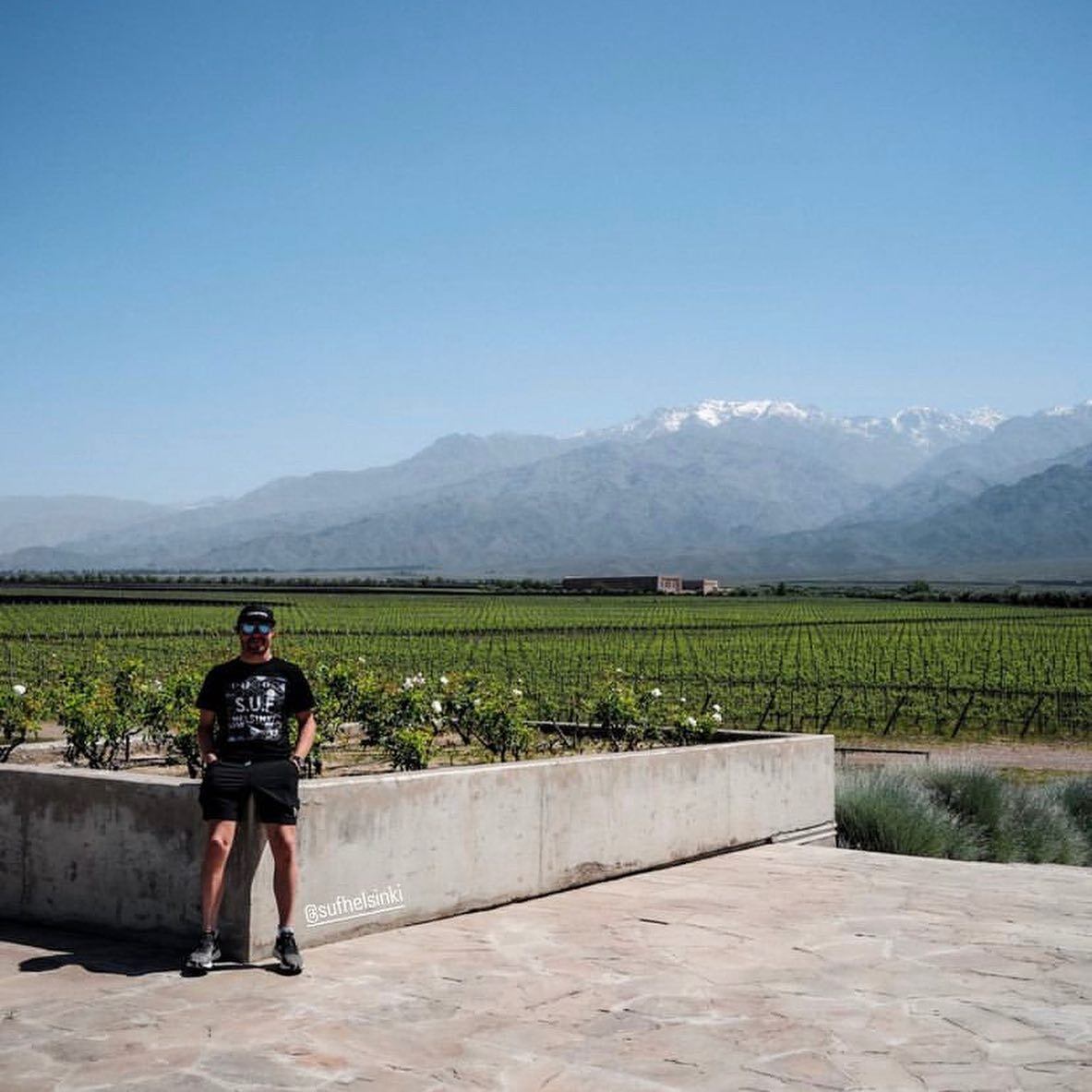 Valterri Bottas en su viaje a Mendoza