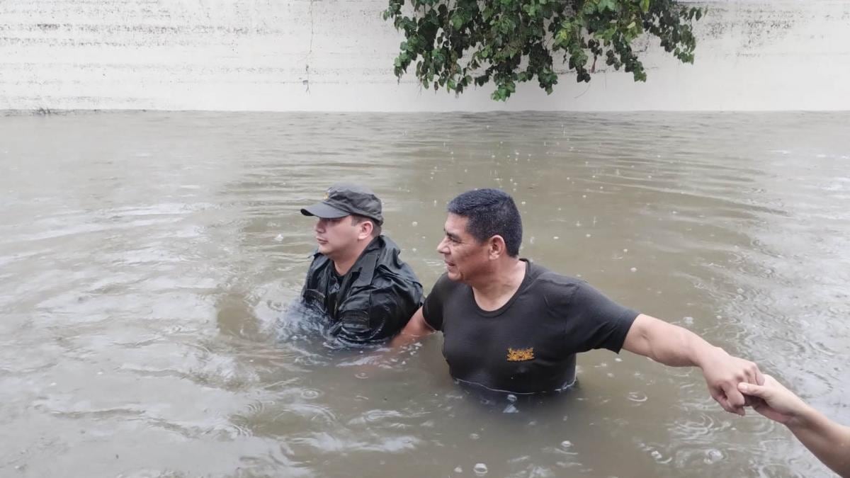 Fuerte temporal en Corrientes. (Foto: Télam)