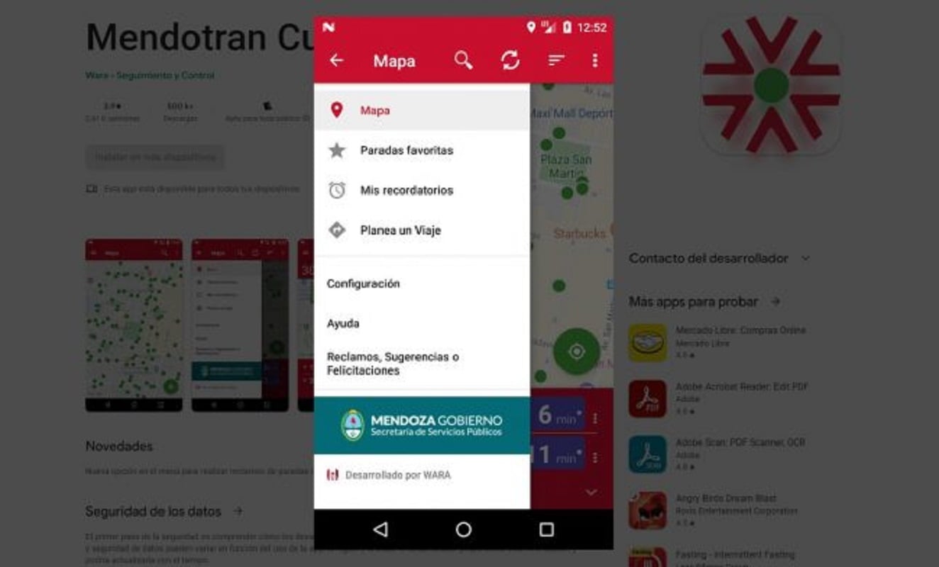 Renovaron la app "Mendotran cuándo subo" (Prensa Servicios Públicos)