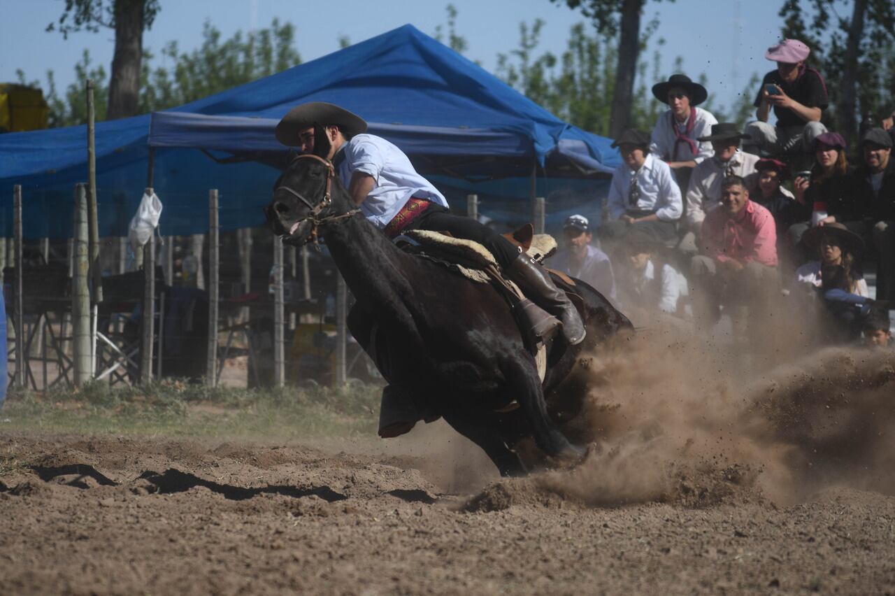 En el predio gaucho y cultural Junín del departamento de Junín, se realiza la primera clasificatoria de destrezas criollas para participar en el festival de doma y folclore de Jesús María 2022, en la provincia de Córdoba, donde tambien participan mujeres.
Los jinetes junto a sus caballos se esfuerzan para hacer el mejor tiempo y poder clasificar.