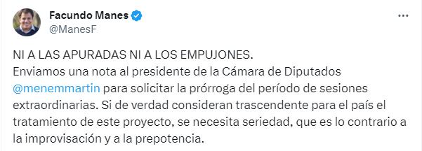 Facundo Manes es uno de los diputados nacionales que pide prórroga de las sesiones extraordinarias.