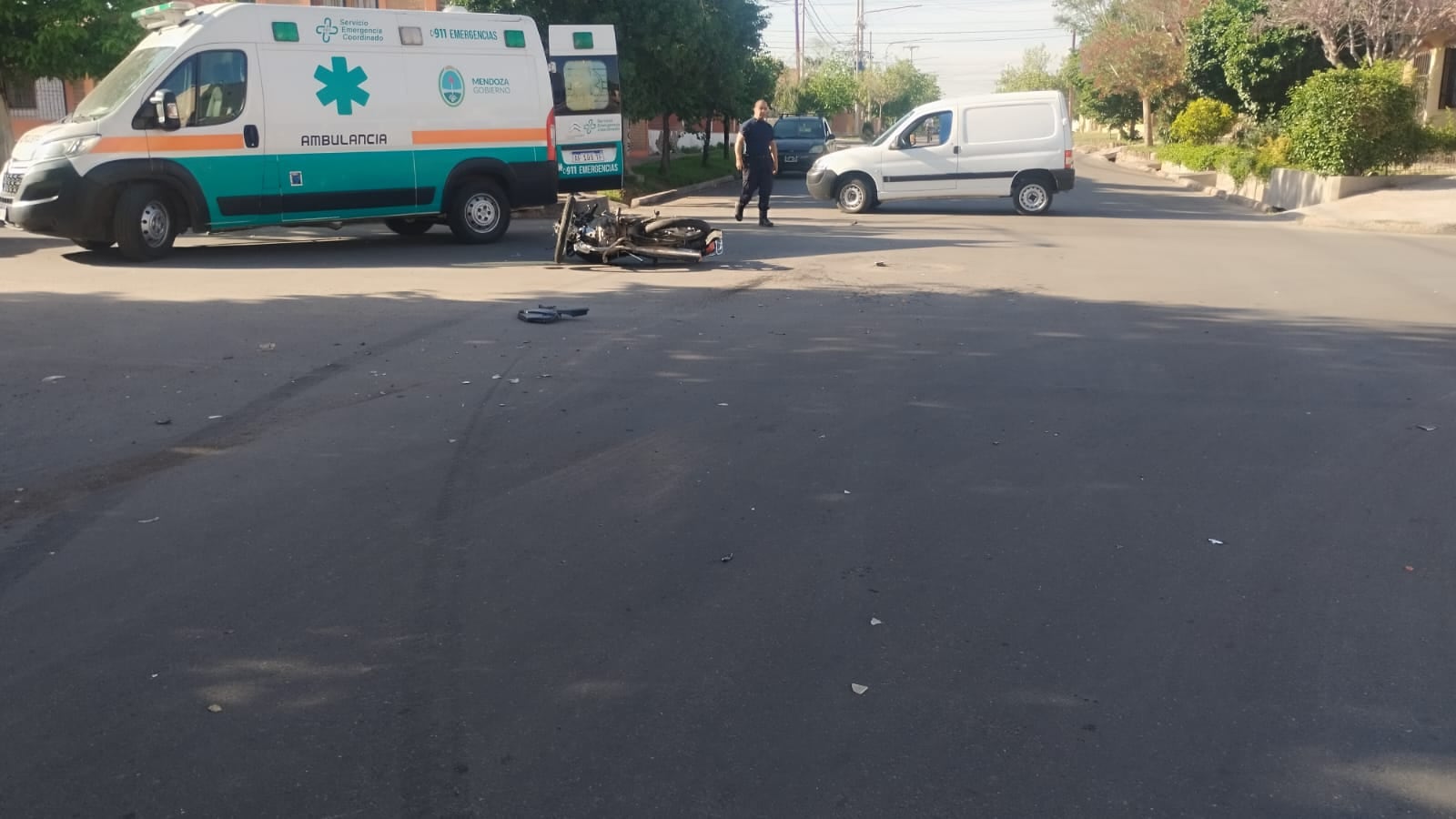 El conductor de la moto fue hospitalizado. Gentileza Ministerio de Seguridad