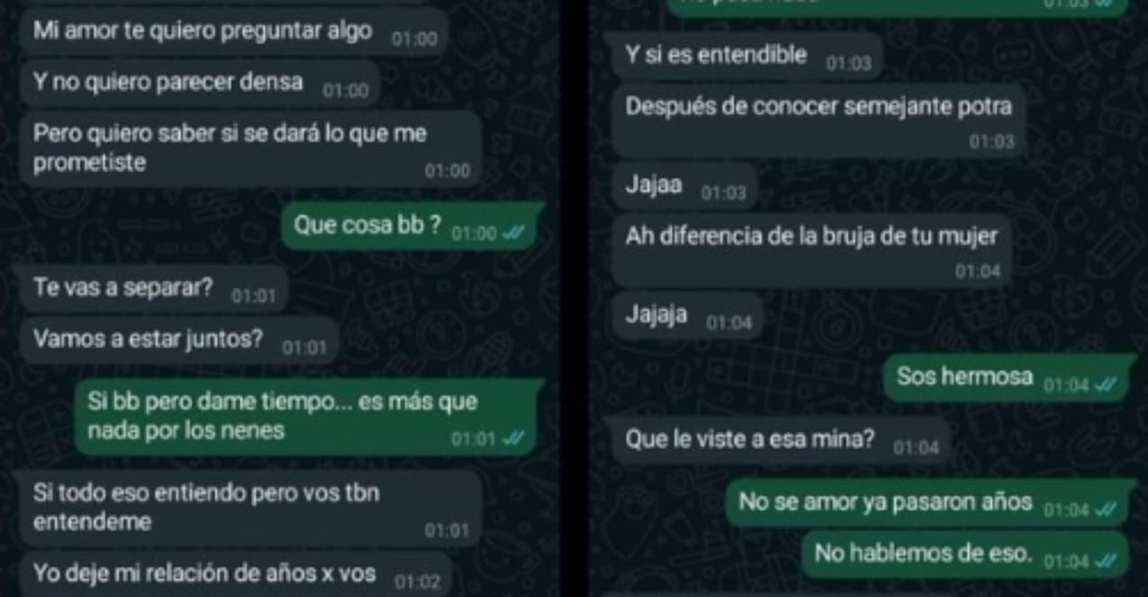 La esposa engañada publicó los chats de su marido y la enfermera.