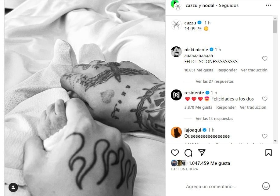 Nació la hija de Cazzu y Christian Nodal.