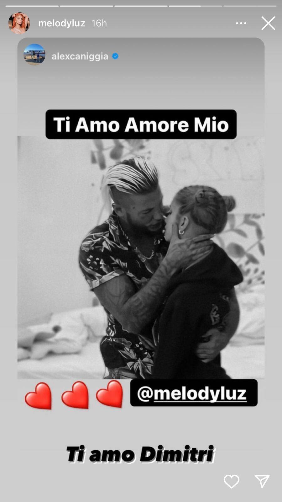 Alex Caniggia, súper enamorado de Melody Luz.