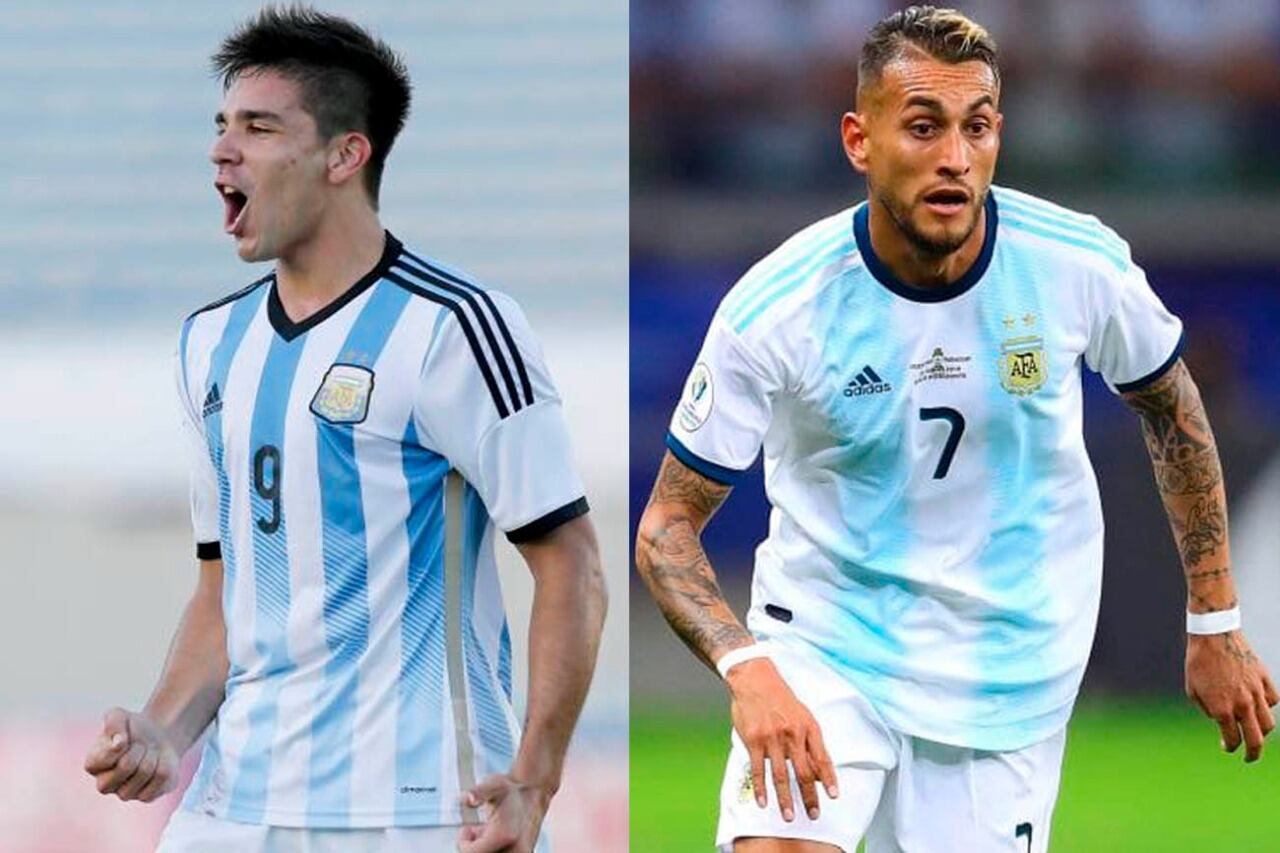 Gio Simeone y el "Tucu" Pereyra, los nuevos reservas de la Argentina para el Mundial. (Foto Montaje)