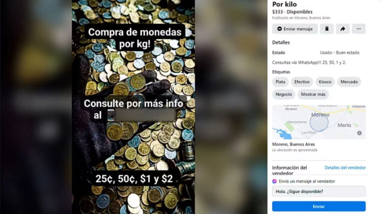 Cuánto pagan los reducidores de metales por el anillo dorado de la moneda de 2 pesos.