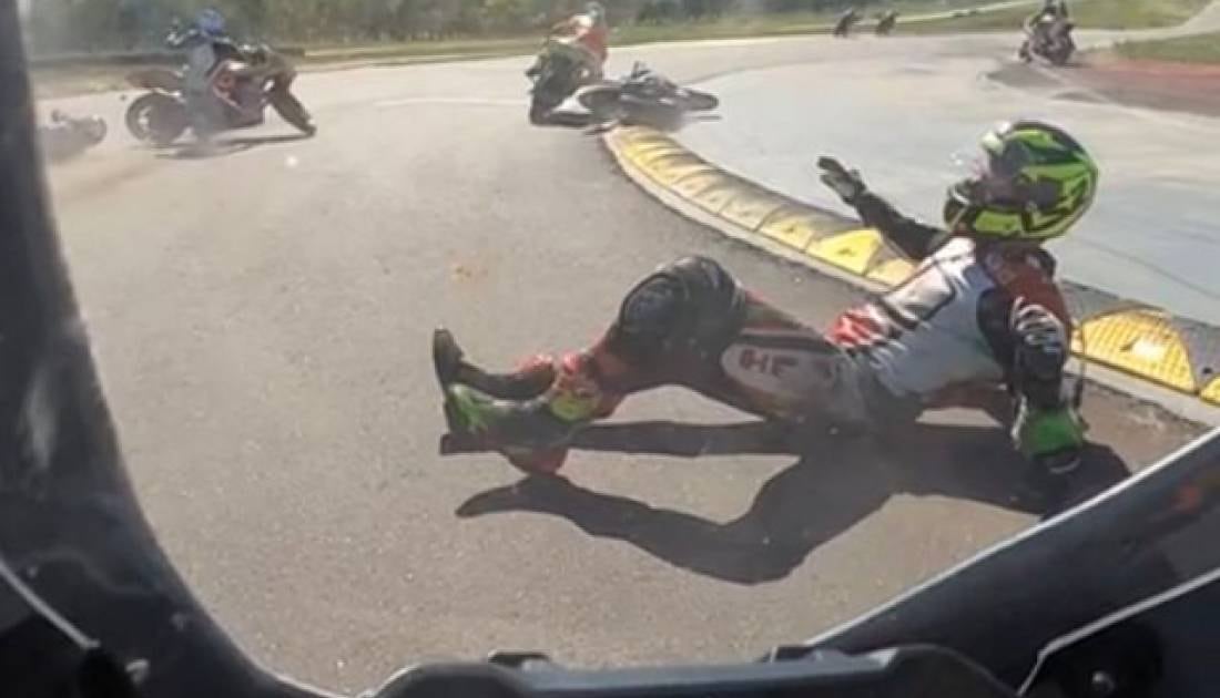 Tremenda a bordo de una caída en el Superbike Argentino