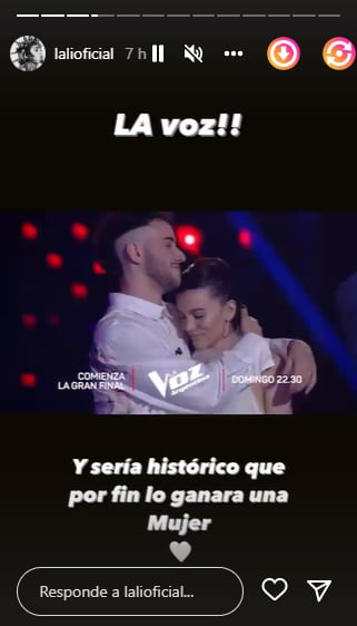 Lali asegura que la ganadora de La Voz Argentina será de su team