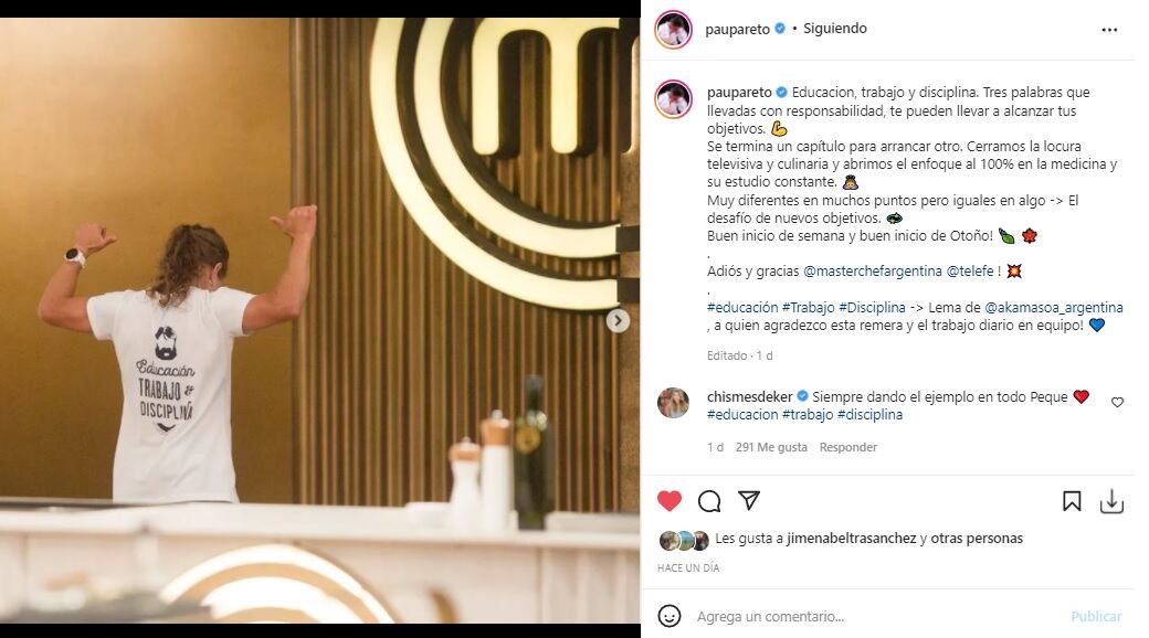 Paula Pereto y su real motivo de renuncia a Masterchef Celebrity 3