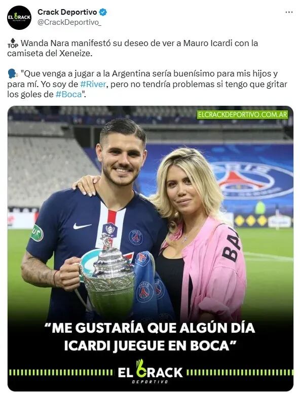 Wanda Nara al declarar que veía con buenos ojos la llegada de Icardi a Boca