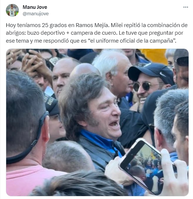 Los memes por la campera de Javier Milei - X