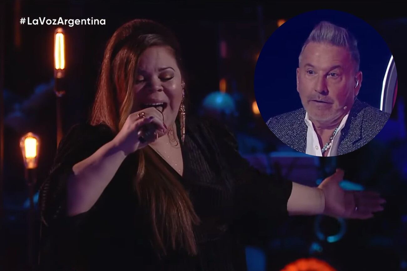 Julia Ferrón hizo emocionar a Ricardo Montaner en "La voz Argentina" (Collage web)