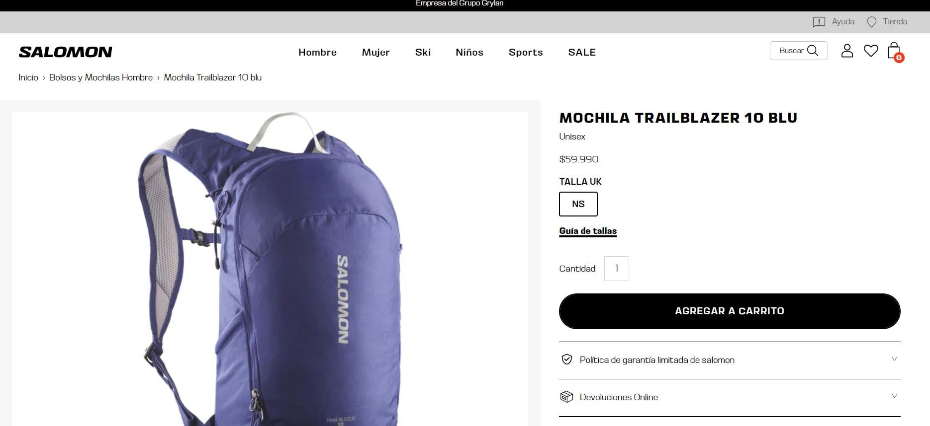 Esto sale una mochila Salomon en Chile.