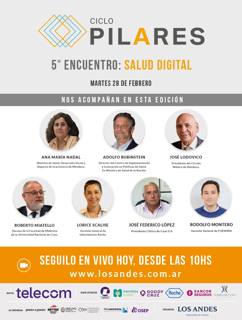 Invitados que disertarán en este nuevo Ciclo Pilares sobre Salud Digital.