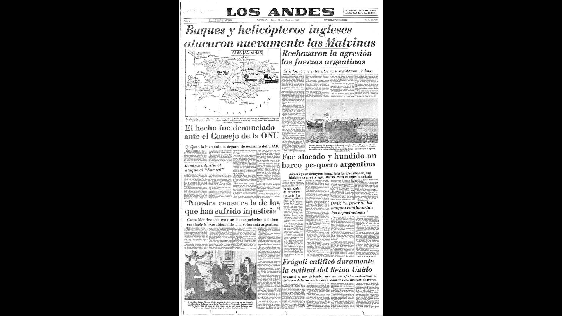 Un recorrido día a día por las portadas del medio más importante de Mendoza, para conocer el pulso diario de la guerra que enluteció a todo el país.