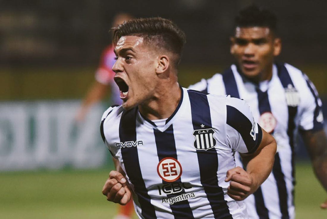 La boca llena de gol de Federico Girotti, el goleador de la "T" en Copa Argentina (Prensa Talleres)