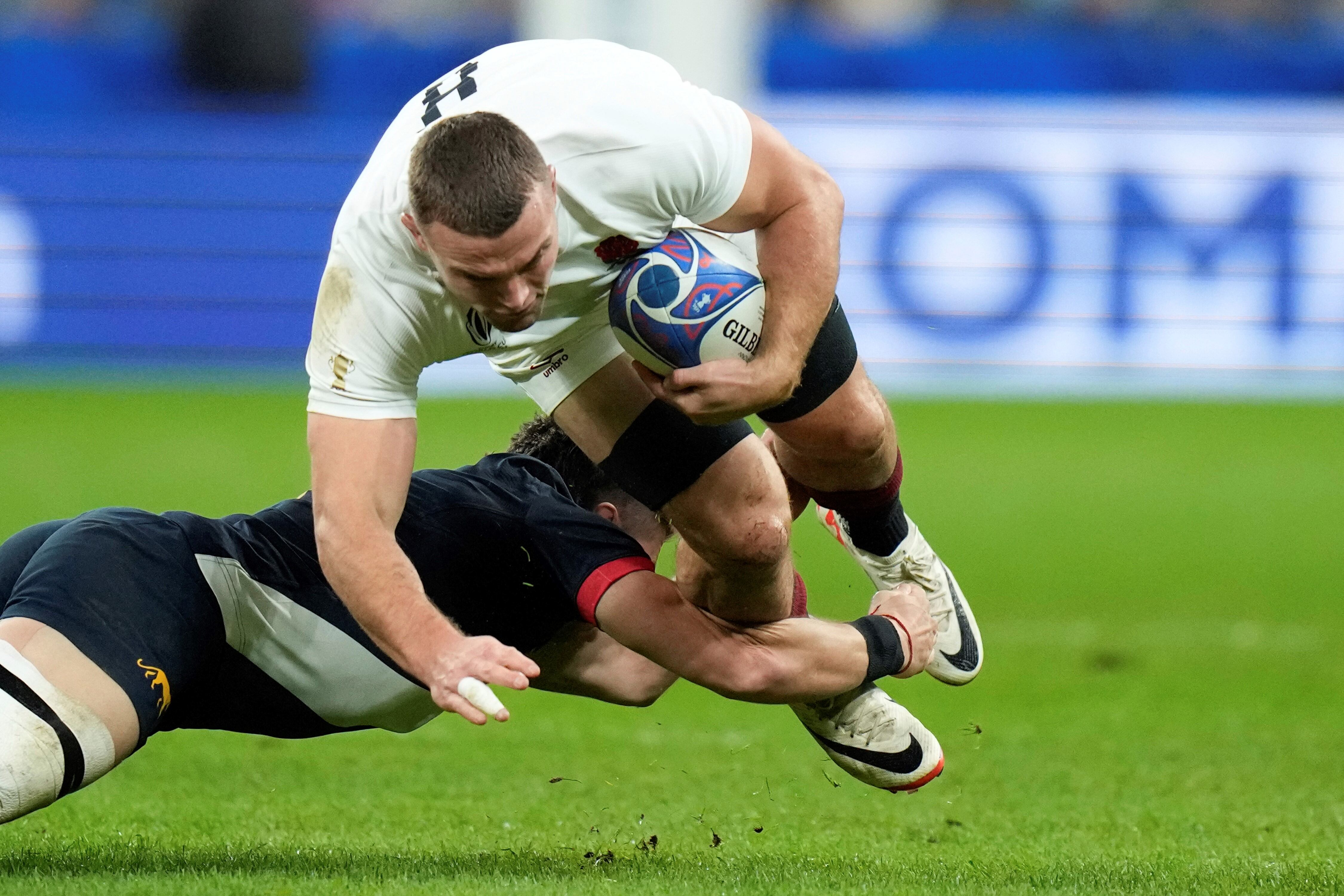 Los Pumas e Inglaterra, en el último partido para ambas selecciones en el Mundial de Francia 2023. (AP)