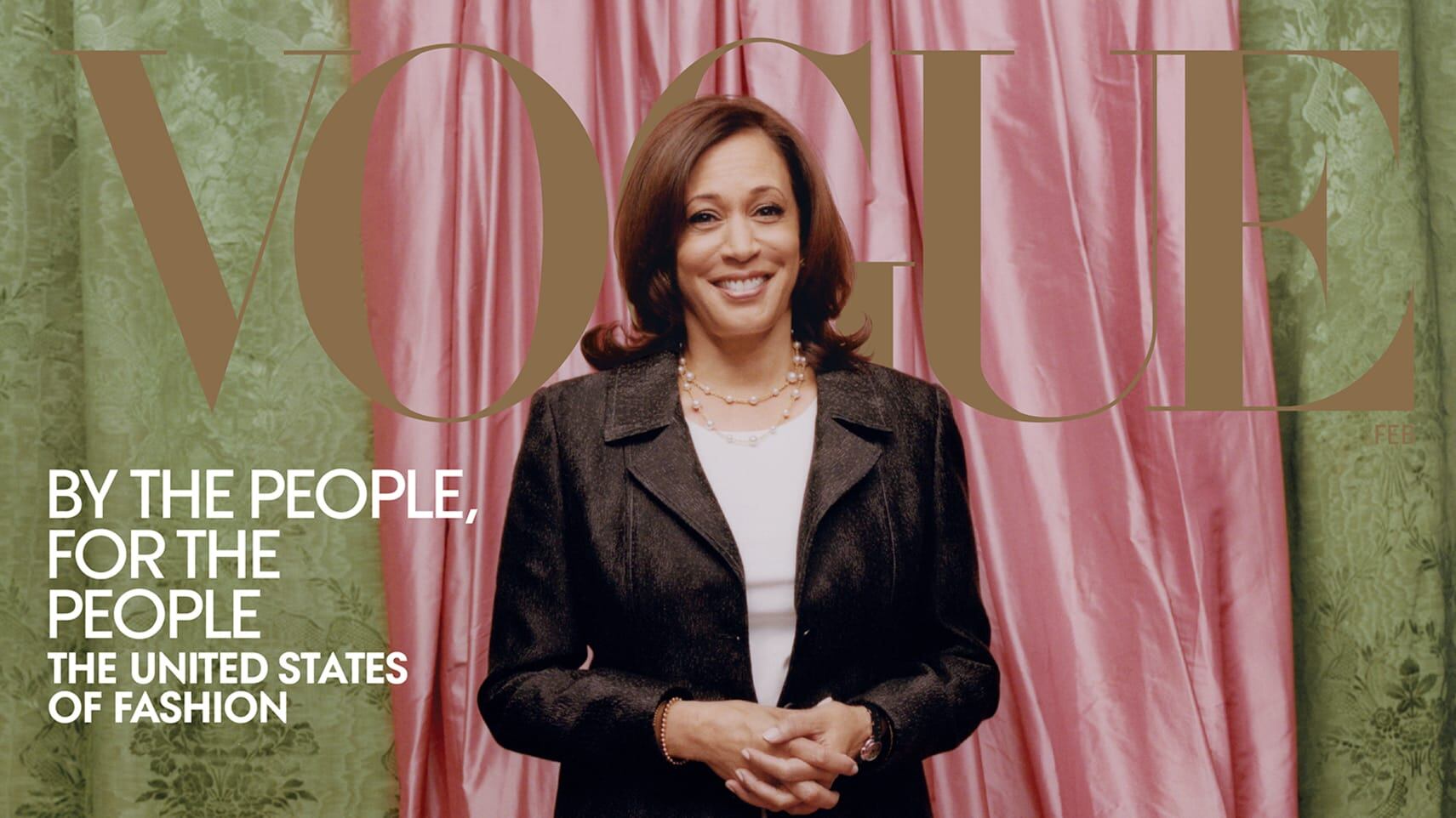 Kamala Harris en la foto de la revista Vogue que fue muy criticada por usuarios de Twitter.