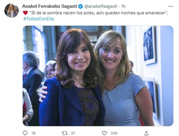 Mensaje apoyo a CFK