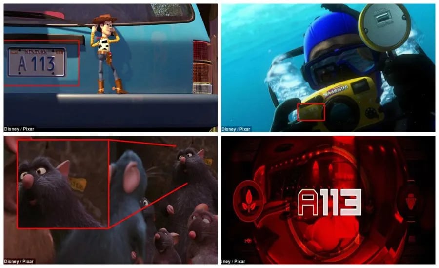 El número A113 se ve en diferentes películas de Pixar.