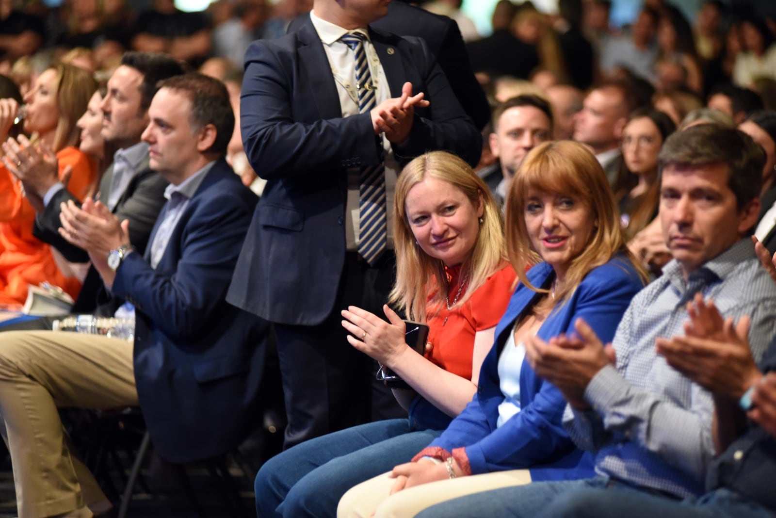 Pro y UCR en primera fila: la vicegobernadora Hebe Casado y presidente de la Cámara de Diputados, Andrés Lombardi.