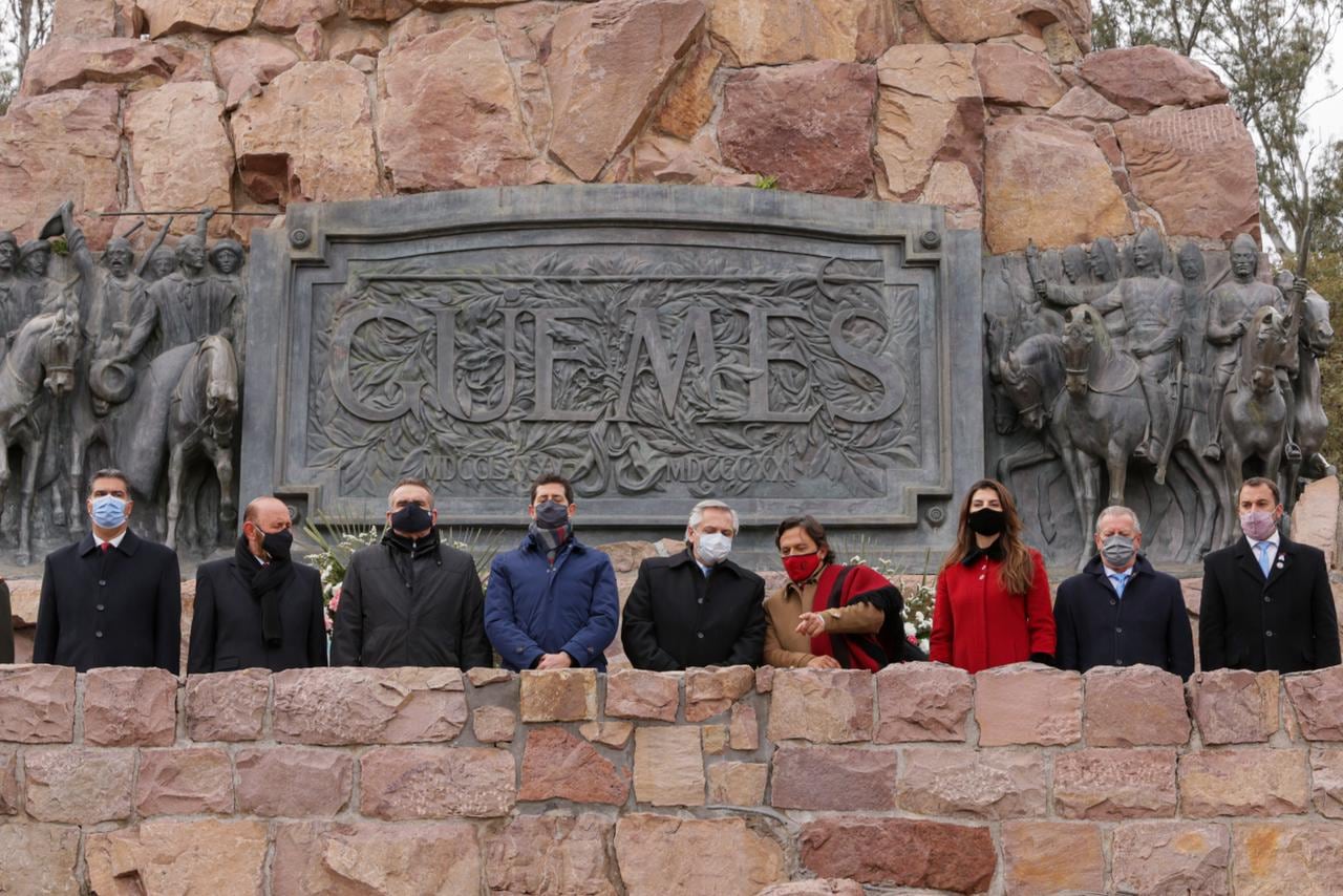 El presidente Alberto Fernández participó del aniversario del fallecimiento del general Martín Miguel de Güemes en Salta. Gentileza Presidencia