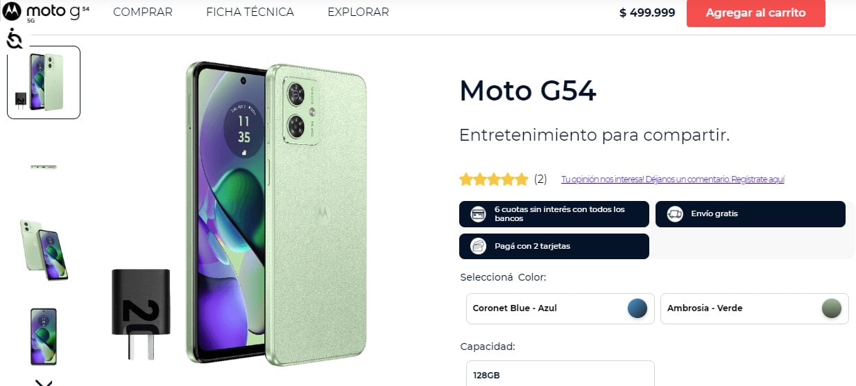 Moto G54 en tienda Motorola Argentina